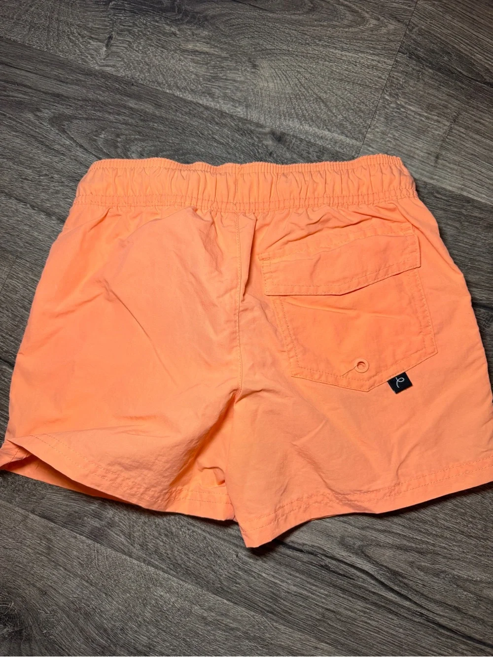 Neon Peach Swim Shorts with Drawstring